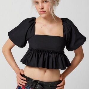 Kimchi Blue black Babydoll Blouse